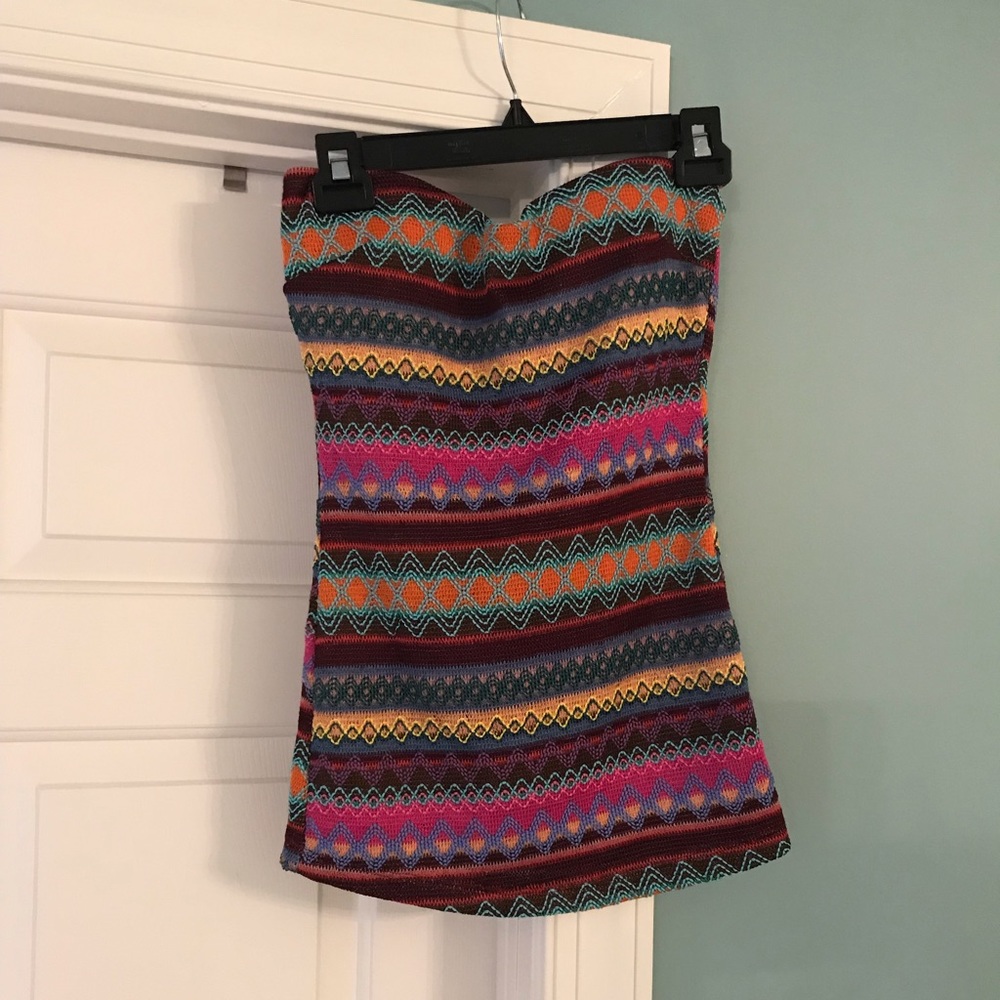 Whish multi color crochet halter top size small